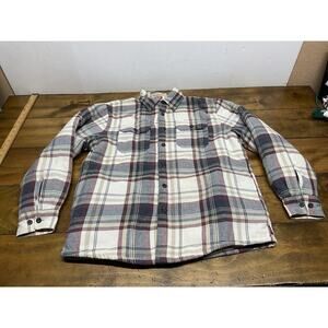 Wrangler Sherpa Lined Plaid Flannel Jacket Shirt Men’s Size Medium Shacket